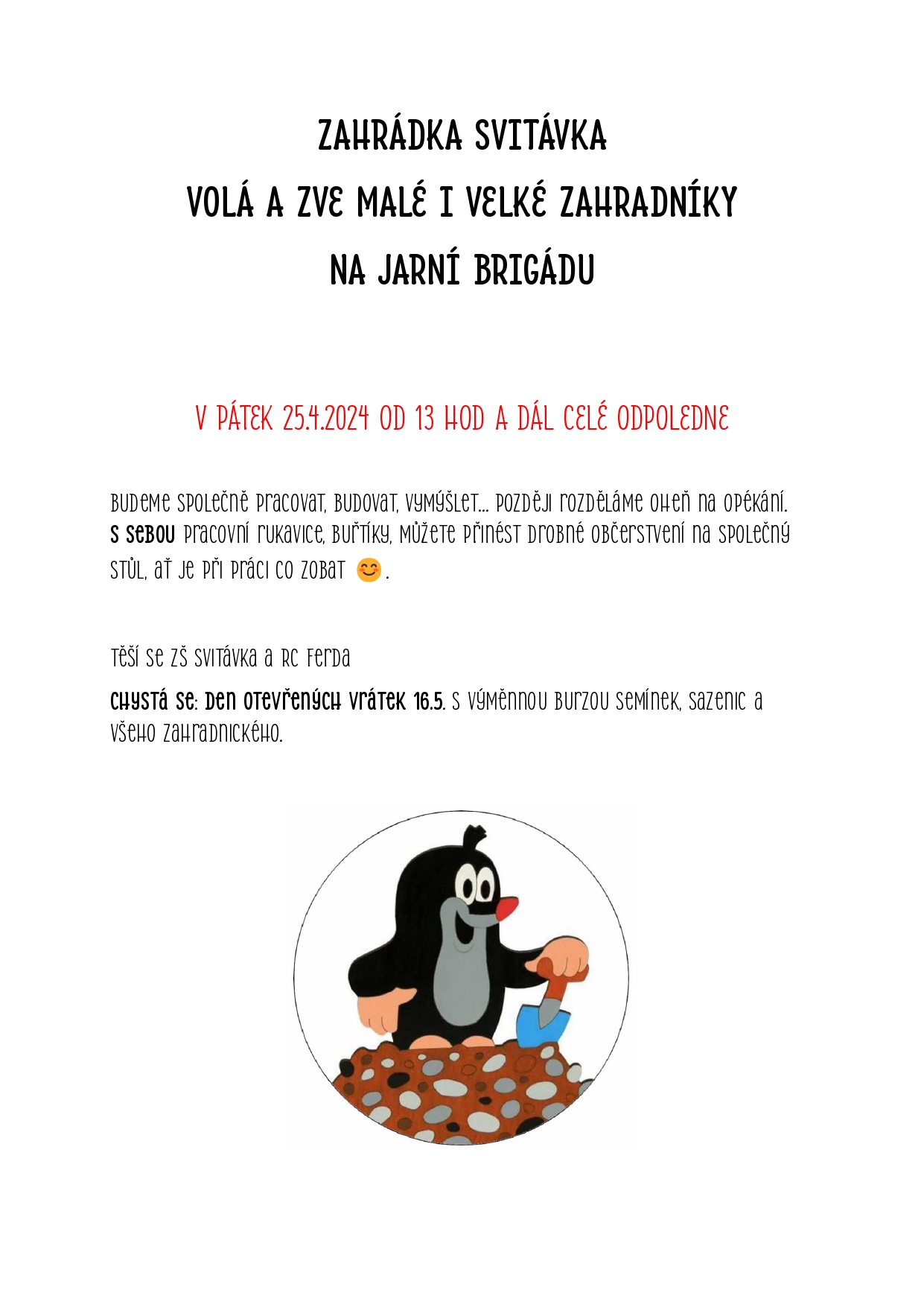 Brigáda na školní zahradě