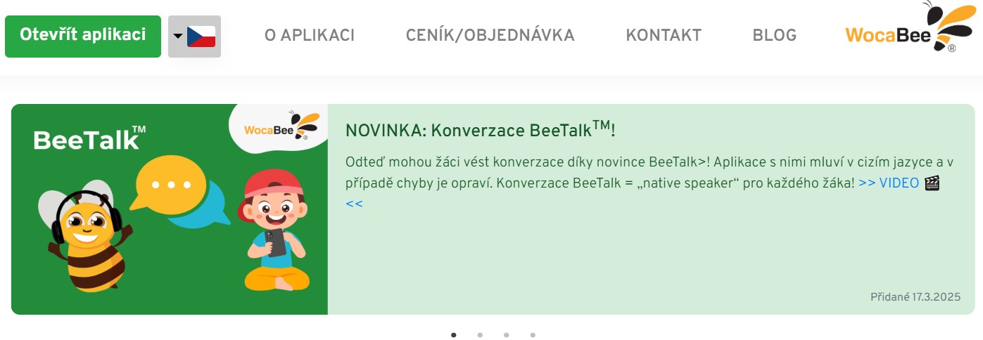WocaBee aplikace - anglický jazyk